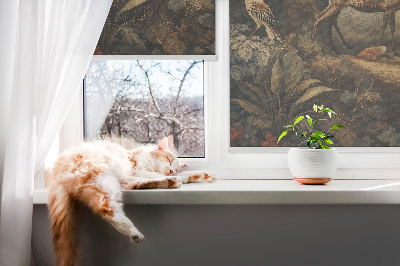 Modern roller blind Animals in the forest