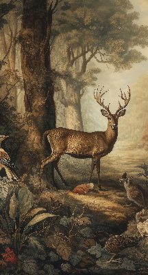 Modern roller blind Animals in the forest