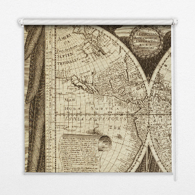 Fabric roller blind Old world map