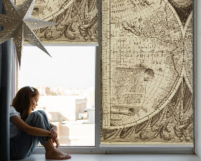 Fabric roller blind Old world map
