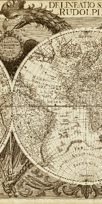 Fabric roller blind Old world map