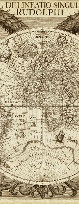 Fabric roller blind Old world map