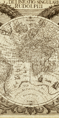 Fabric roller blind Old world map
