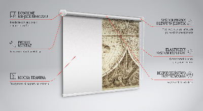 Fabric roller blind Old world map