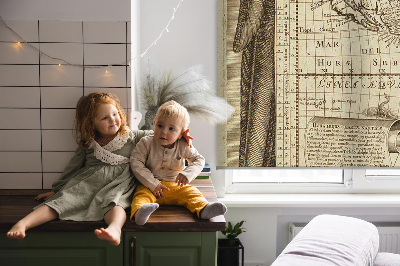 Fabric roller blind Old world map
