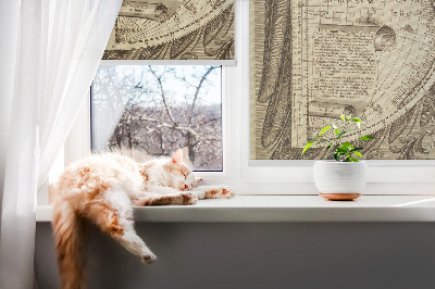 Fabric roller blind Old world map