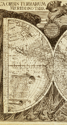Fabric roller blind Old world map