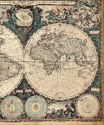 Modern roller blind World map