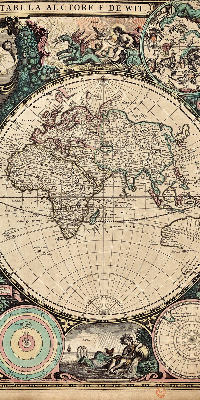 Modern roller blind World map
