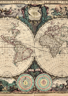 Modern roller blind World map