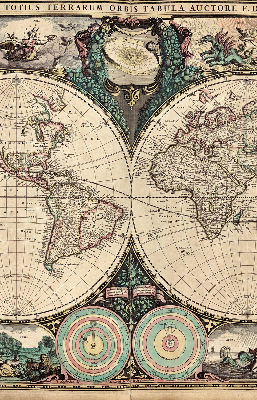 Modern roller blind World map
