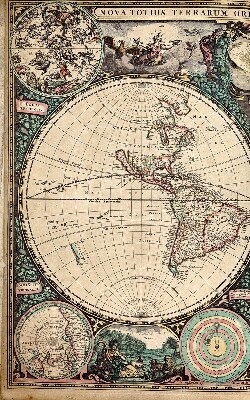 Modern roller blind World map