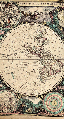 Modern roller blind World map
