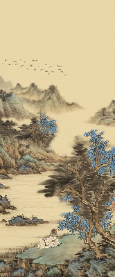 Roller blind for large window Mountains