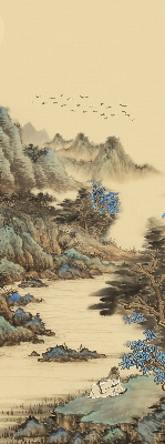 Roller blind for large window Mountains