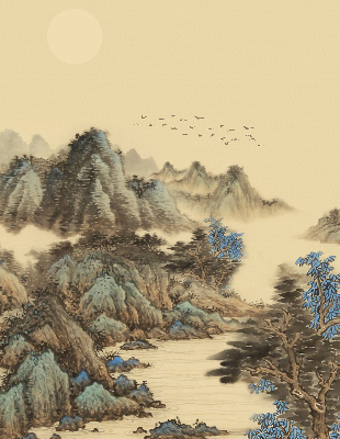 Roller blind for large window Mountains