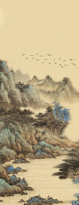Roller blind for large window Mountains
