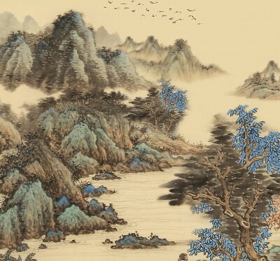 Roller blind for large window Mountains