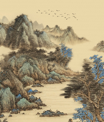 Roller blind for large window Mountains