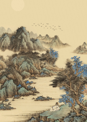 Roller blind for large window Mountains