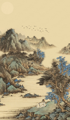 Roller blind for large window Mountains