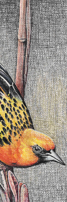Fabric roller blind A bird on a branch