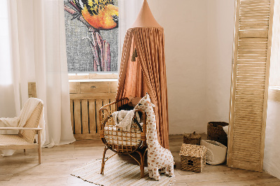 Fabric roller blind A bird on a branch