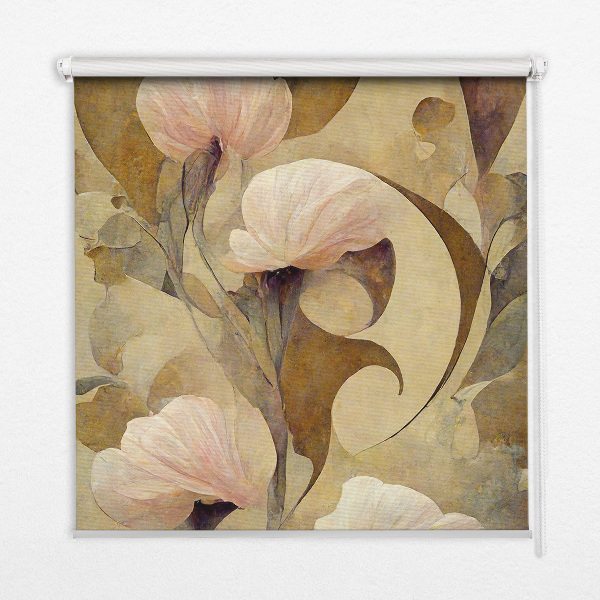 Modern roller blind Pink flowers