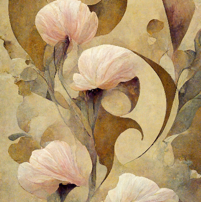 Modern roller blind Pink flowers