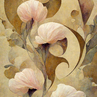 Modern roller blind Pink flowers