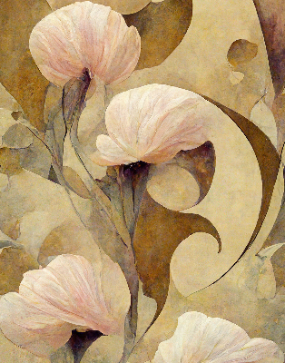 Modern roller blind Pink flowers