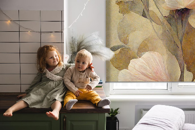 Modern roller blind Pink flowers