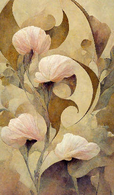 Modern roller blind Pink flowers