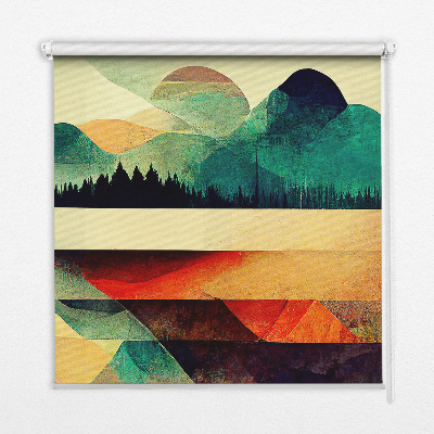 Modern roller blind Abstract mountains