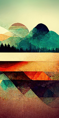 Modern roller blind Abstract mountains