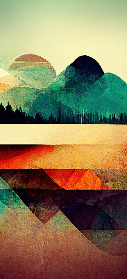 Modern roller blind Abstract mountains