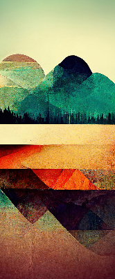 Modern roller blind Abstract mountains