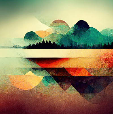 Modern roller blind Abstract mountains