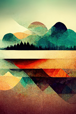 Modern roller blind Abstract mountains