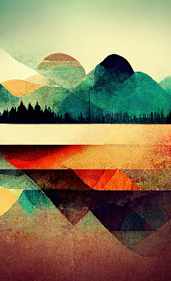 Modern roller blind Abstract mountains