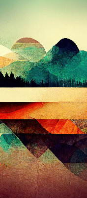 Modern roller blind Abstract mountains