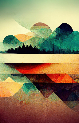 Modern roller blind Abstract mountains