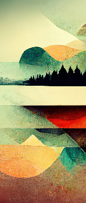 Modern roller blind Abstract mountains