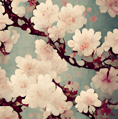 Fabric roller blind Cherry blossom