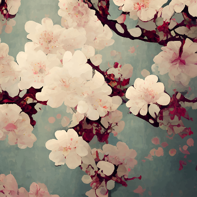 Fabric roller blind Cherry blossom