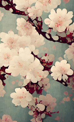 Fabric roller blind Cherry blossom