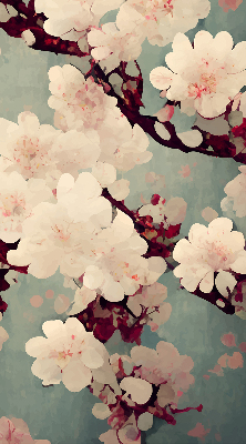 Fabric roller blind Cherry blossom