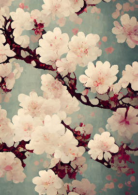 Fabric roller blind Cherry blossom