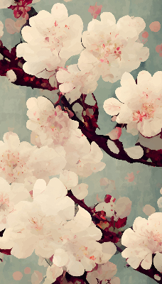 Fabric roller blind Cherry blossom