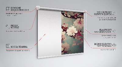 Fabric roller blind Cherry blossom